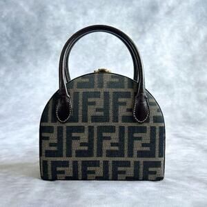 Fendi Zucca round vanity Handbag dome shaped
